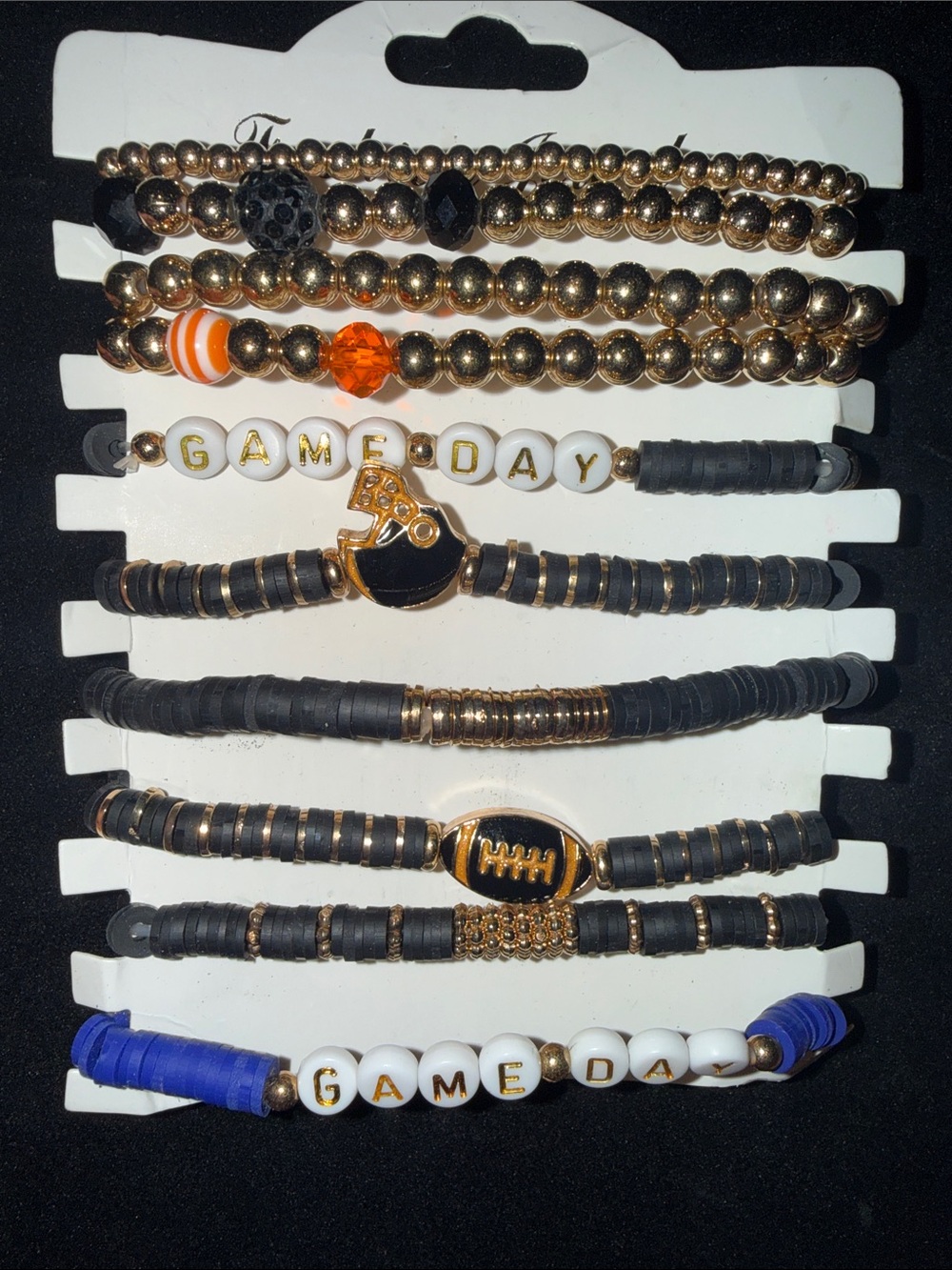 Beaded Word Bracelets 10 bracelets Football Game Day words